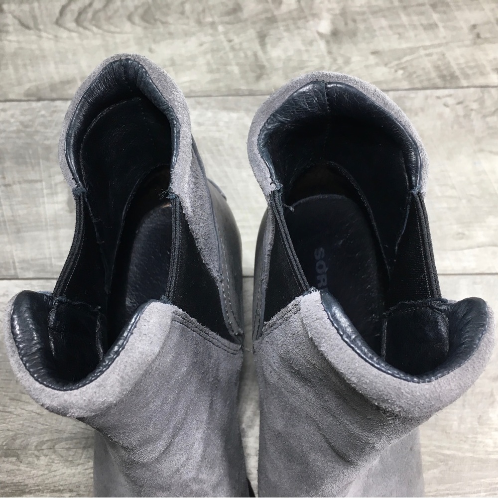 Sorel Women's NL2566 After Hours Chelsea Gray Leather Waterproof Bootie Boots 9 - Picture 10 of 10